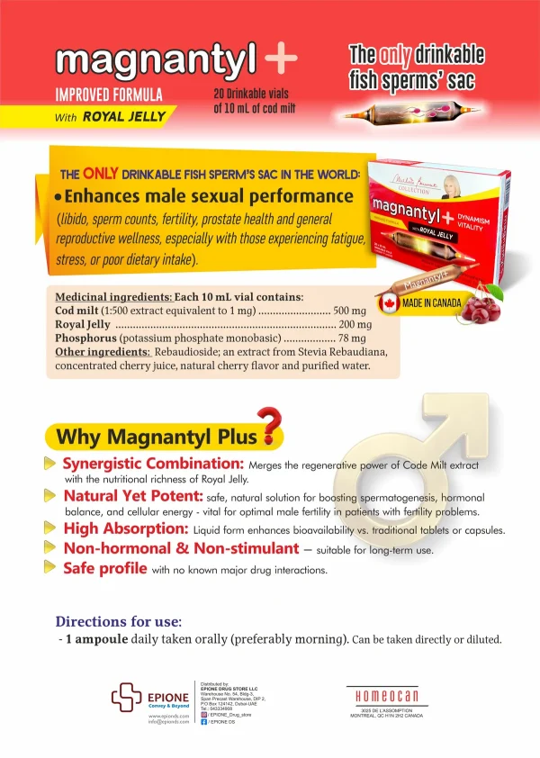 Magnantyl Plus Royal Jelly – Drinkable Vials 20*10 ml - Image 3
