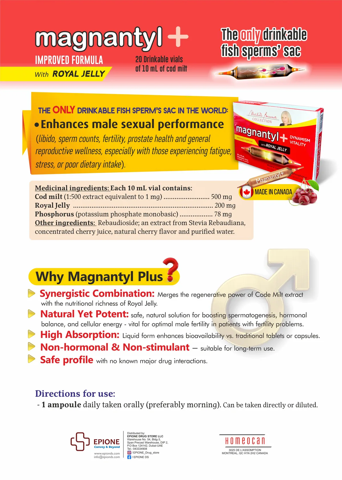 Magnantyl Plus Royal Jelly – Drinkable Vials 20*10 ml - Image 3