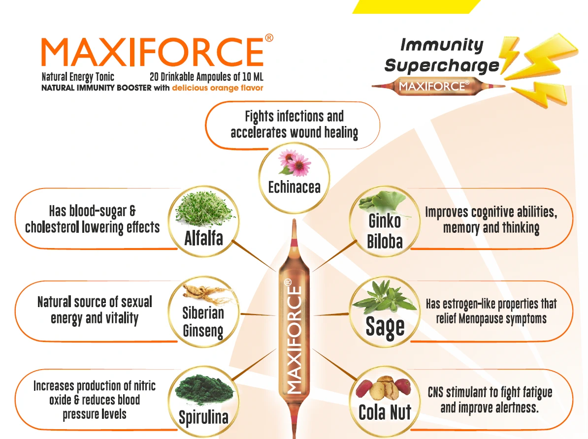 Maxiforce Natural Energy Tonic Drinkable Vials 20*10 ml - Image 3