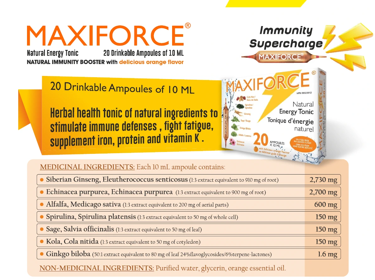Maxiforce Natural Energy Tonic Drinkable Vials 20*10 ml - Image 4